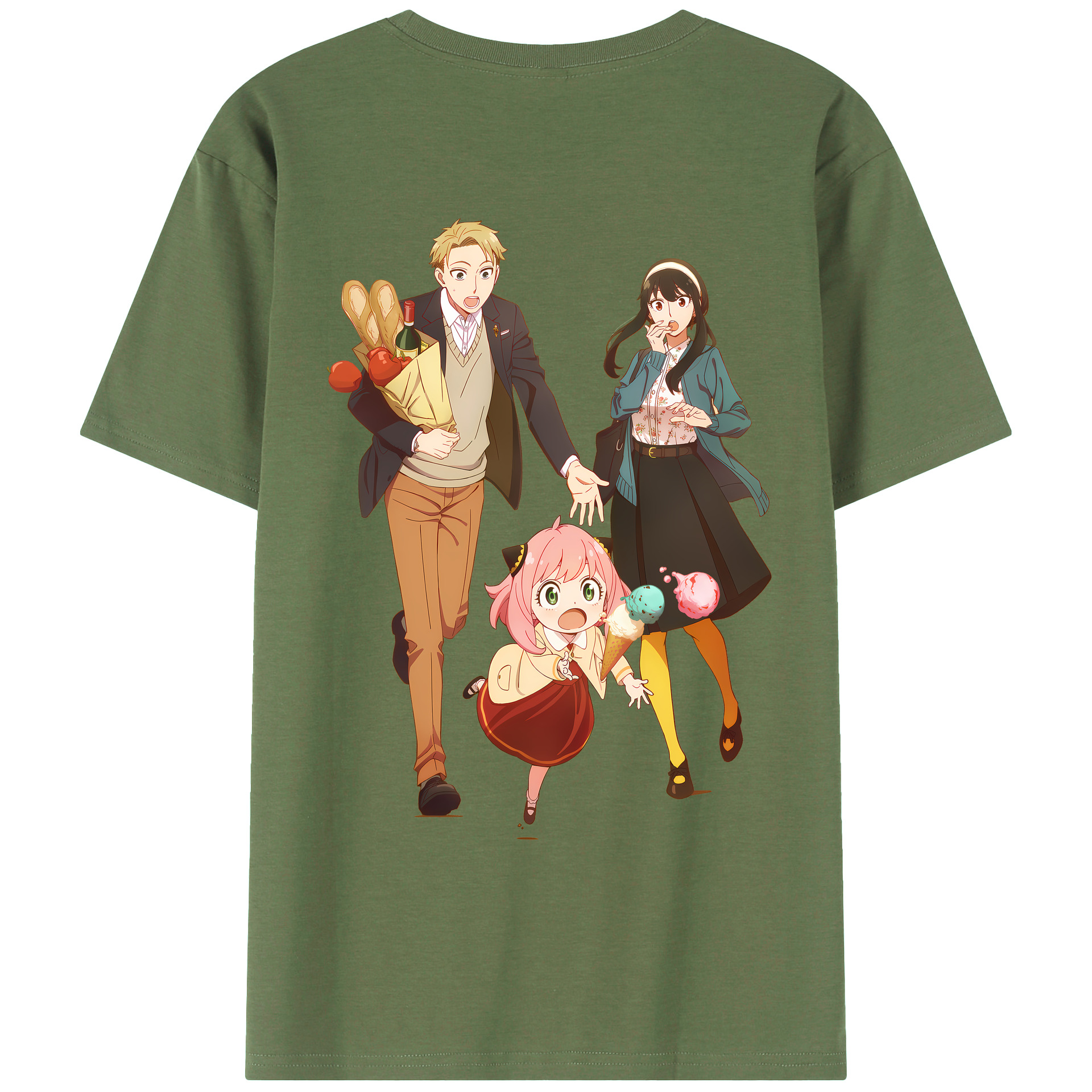 （画像用） SPY×FAMILY间谍家家酒 綿100％ メンズ半袖Tシャツ（バックプリント） 通気性